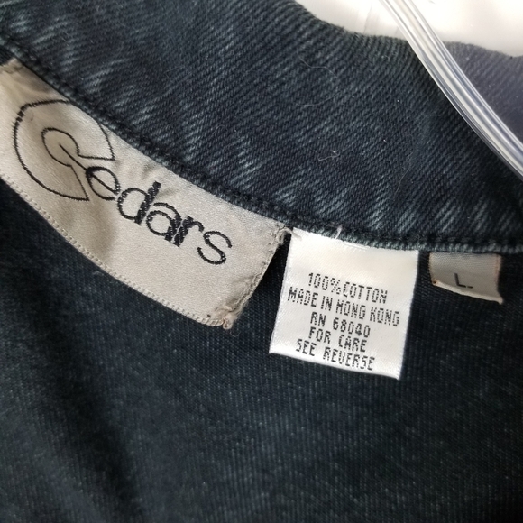 Cedars Womens Heavily Beaded Black Denim Button Vest Large Artsy Boho Vintage - Picture 11 of 12